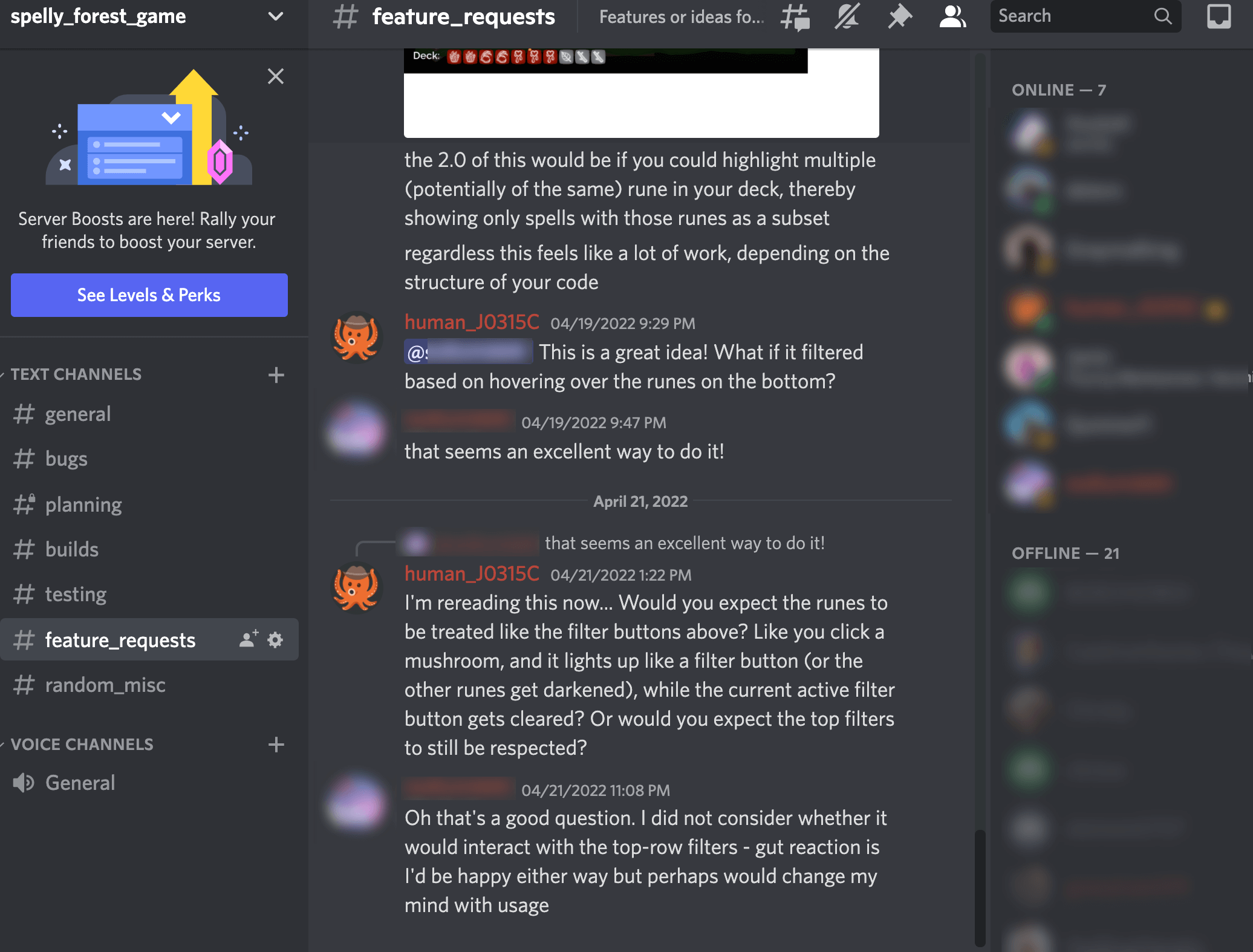 screenshot of a discord channel